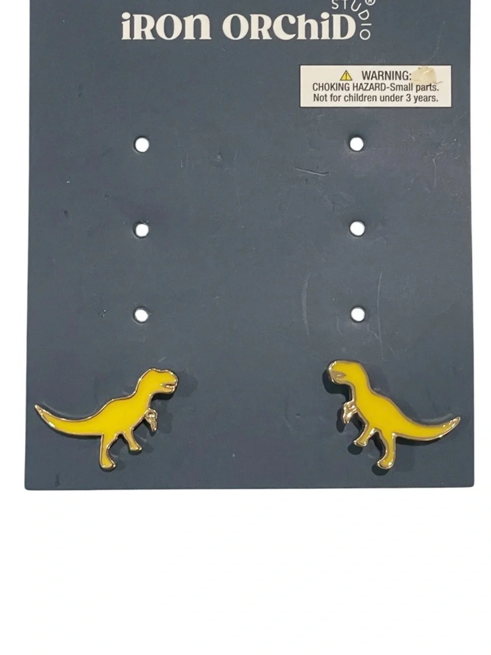 Yellow Dinosaur Stud Earrings T-Rex Earrings